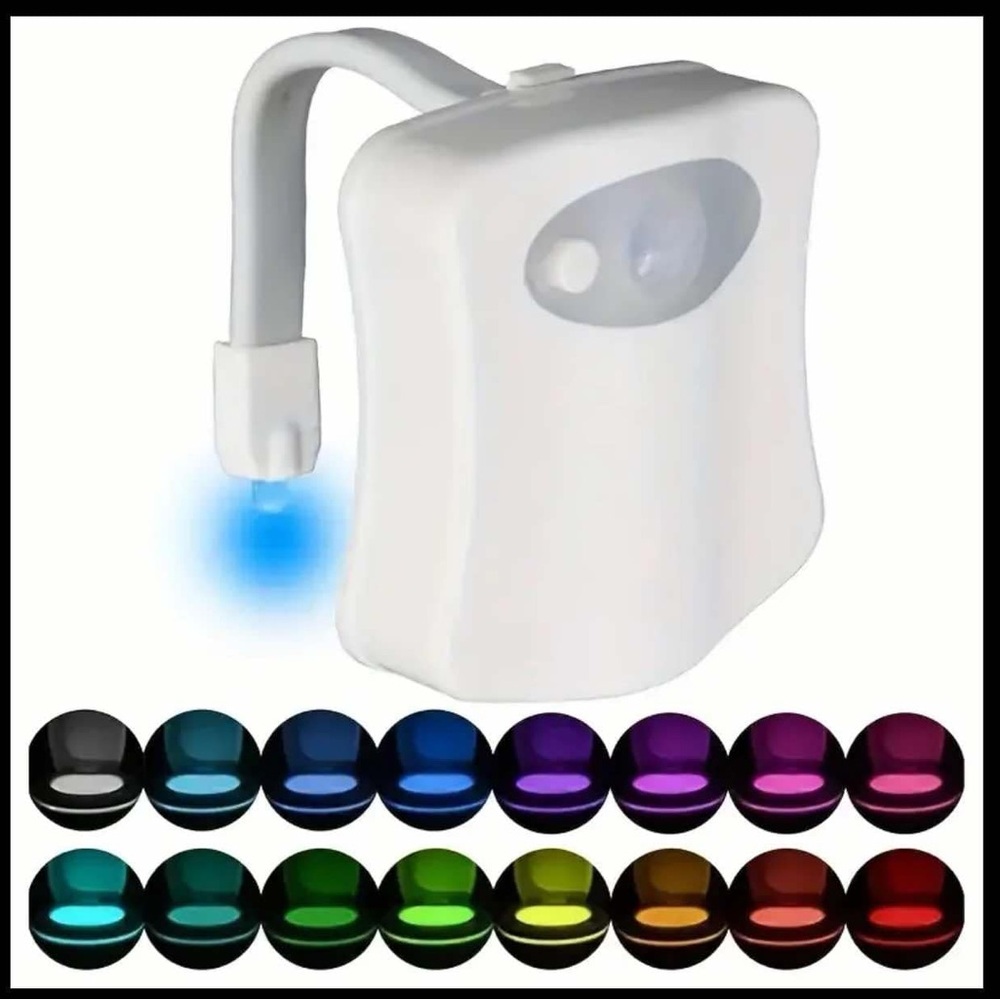 LED Motion Sensor Toilet Light - White